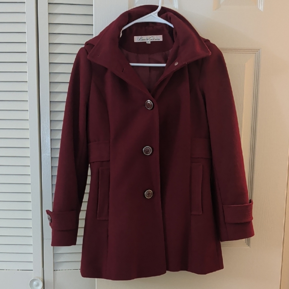 Anne Klein Deep Red Pea Coat